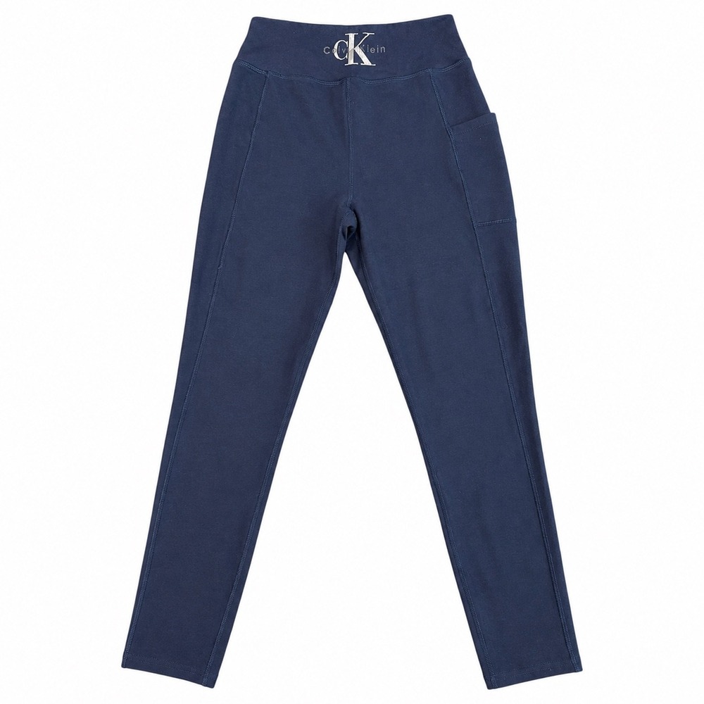 Calvin Klein Leggings Womens XS Navy Rayon Blend High Waist Pocket Logo Active